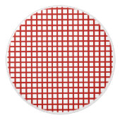 Eenvoudig rood en wit gecontroleerd keramische knop (Voorkant)