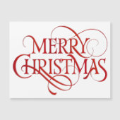 Eenvoudig rood en wit kerstkerst Magnetische Kaart (Voorkant)