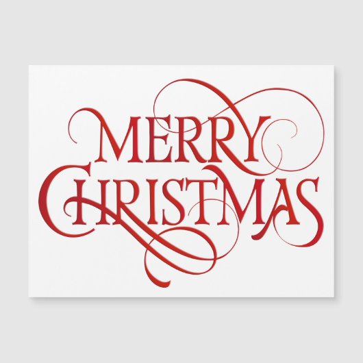 Eenvoudig rood en wit kerstkerst Magnetische Kaart (Voorkant)