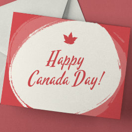 Eenvoudig rood en wit minimalistisch esdoornblad briefkaart