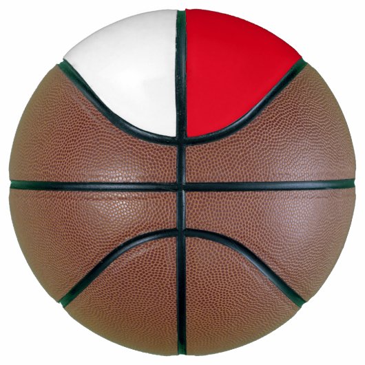 Eenvoudig Rood- en Witte-naamnummer Basketbal (Rechts)