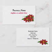 Eenvoudig rood Floral ontwerp Visitekaartje (Voorkant / Achterkant)