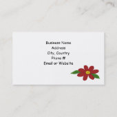 Eenvoudig rood Floral ontwerp Visitekaartje (Achterkant)