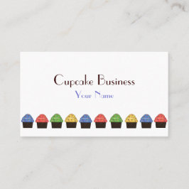 Eenvoudig rood geel groen blauw cupcake visitekaar visitekaartje