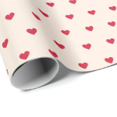 Eenvoudig rood geluid op crème cadeaupapier (Rol Hoek)