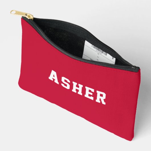 Eenvoudig rood gepersonaliseerd etui (Open)