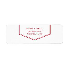 Eenvoudig rood Gepersonaliseerd retouradres Etiket
