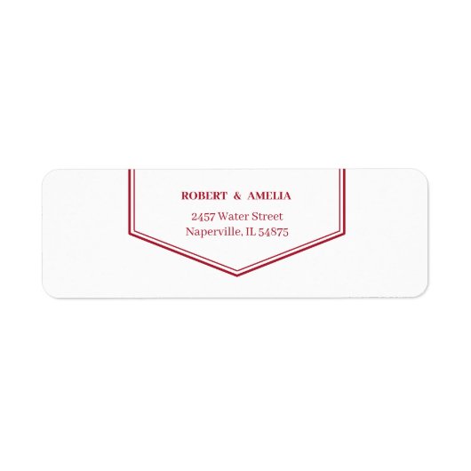Eenvoudig rood Gepersonaliseerd retouradres Etiket (Voorkant)