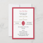 Eenvoudig rood gepersonaliseerd save the date (Voorkant)