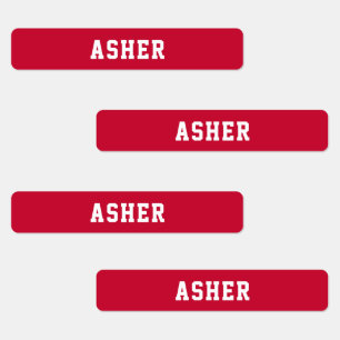 Eenvoudig Rood Gepersonaliseerd Skinny Labels