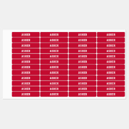 Eenvoudig Rood Gepersonaliseerd Skinny Labels