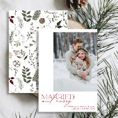 Eenvoudig Rood Getrouwd en Vrolijk Passen getrouwd Feestdagenkaart