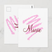 Eenvoudig rood glitter spartelaar: naam monogram m briefkaart (Voorkant / Achterkant)