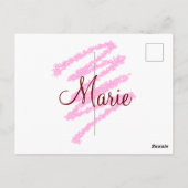 Eenvoudig rood glitter spartelaar: naam monogram m briefkaart (Achterkant)