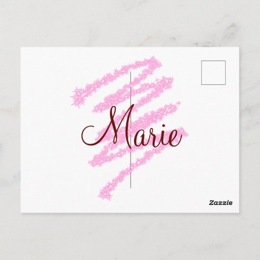 Eenvoudig rood glitter spartelaar: naam monogram m briefkaart (Achterkant)