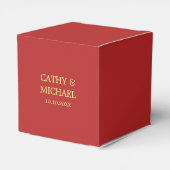 Eenvoudig rood goud moderne Chinese bruiloft Dank  Bedankdoosjes (Achterkant)