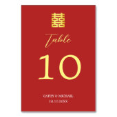 Eenvoudig rood goud moderne Chinese bruiloft Kaart (Voorkant)