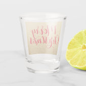 Eenvoudig rood gouden cadeau voor prettige kerstda shot glas (Achterkant)