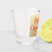 Eenvoudig rood gouden cadeau voor prettige kerstda shot glas (Links)