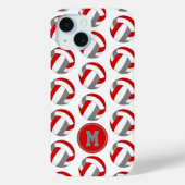 Eenvoudig rood grijs volleyballen patroon monogram Case-Mate iPhone case (Achterkant)