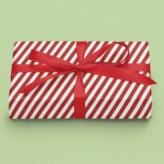 Eenvoudig rood grillig gestreept Schattige minimal Cadeaupapier