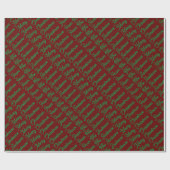 Eenvoudig rood groen vrolijk kerstfeest van famili cadeaupapier (Vlak)