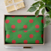 Eenvoudig Rood Groen Xmas Polka Dot Patroon Tissuepapier (Geschenk)