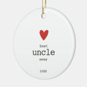 Eenvoudig rood hart Aangepast Beste Oom Ever Gift Keramisch Ornament (Links)