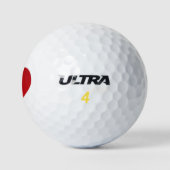 Eenvoudig rood hart en monogram golfballen (Logo)