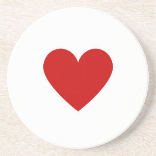 Eenvoudig Rood Hart Modern Liefde Minimalistisch Z Zandsteen Onderzetter