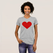 Eenvoudig Rood Hart Modern Love Grijs T-shirt (Voorkant volledig)
