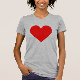 Eenvoudig Rood Hart Modern Love Grijs T-shirt