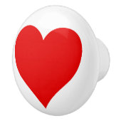 Eenvoudig Rood Hart op Witte Achtergrond Ceramisch Keramische Knop (Rechts)