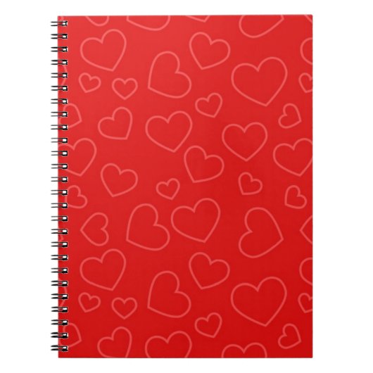 Eenvoudig rood hart patroon notitieboek (Voorkant)