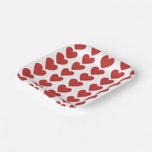 Eenvoudig rood hart patroon papier Bord (Gebogen)