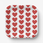 Eenvoudig rood hart patroon papier Bord (Voorkant)