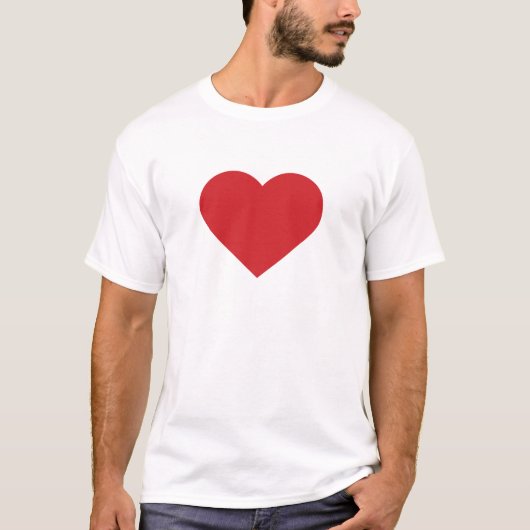 Eenvoudig rood hart t-shirt (Voorkant)