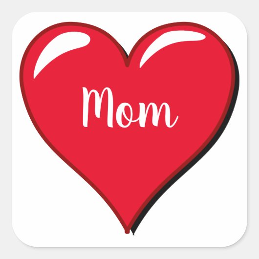 Eenvoudig rood hart - voor MOM Vierkante Sticker (Voorkant)