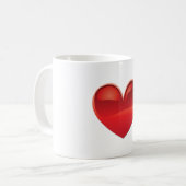 Eenvoudig rood hartontwerp 02 koffiemok (Voorkant links)
