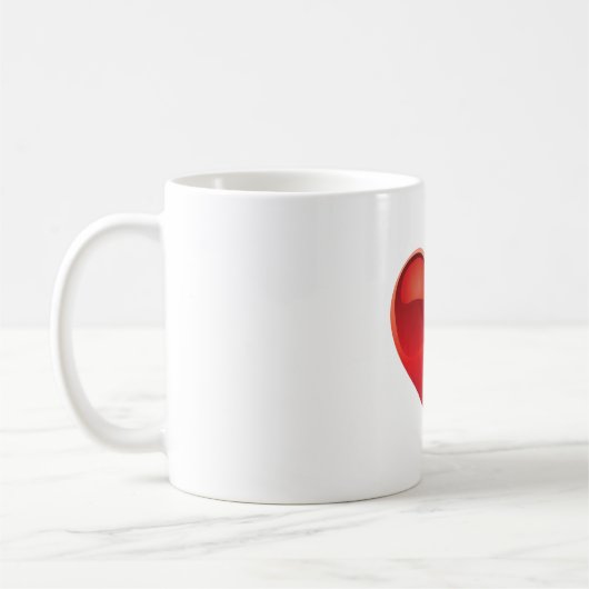 Eenvoudig rood hartontwerp 02 koffiemok (Links)