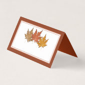 Eenvoudig rood herfst leder lek kaart (Achterkant)