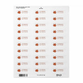 Eenvoudig rood herfst Maple Leaf Etiket (Full Sheet)