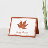 Eenvoudig rood herfst Maple Leaf Feestdagen Kaart (Voorkant)