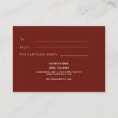 Eenvoudig rood hout | Rustisch cadeaubon Kortingskaartje (Achterkant)