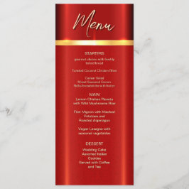 Eenvoudig rood huwelijksmenu menu