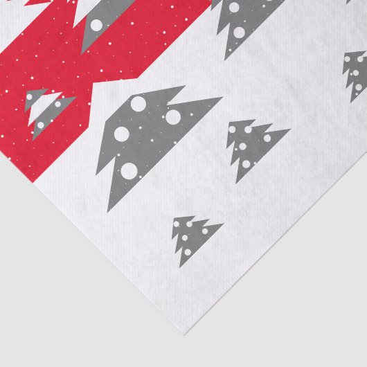 Eenvoudig rood kerstboompatroonsneeuwfeest tissuepapier (Detail)