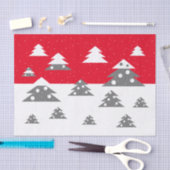 Eenvoudig rood kerstboompatroonsneeuwfeest tissuepapier (Craft)