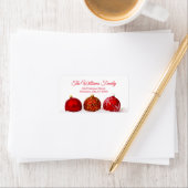 Eenvoudig rood Kerstmis Ballen Adres Etiket (Insitu)