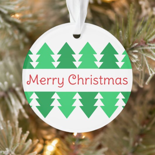 Eenvoudig Rood Kerstmis Groen Boom Ontwerp Ornament (Boom)
