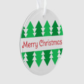 Eenvoudig Rood Kerstmis Groen Boom Ontwerp Ornament (voorkant)